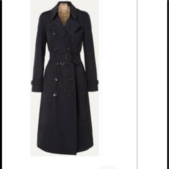 Burberry long trench coat, navy blue, size 44/10